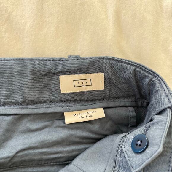 AYR NWT The Bam Prussian Blue Baby Barrel Leg Cotton Pleated Pants, Size 4 - Picture 8 of 14